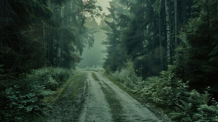 Fototapeta premium Pathway Through Lush Woodlands