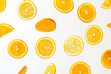 pattern with oranges isolated on white background