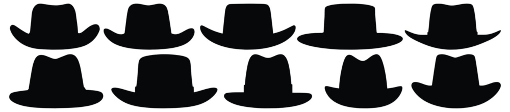 Hat silhouette set vector design big pack of headwear illustration and icon