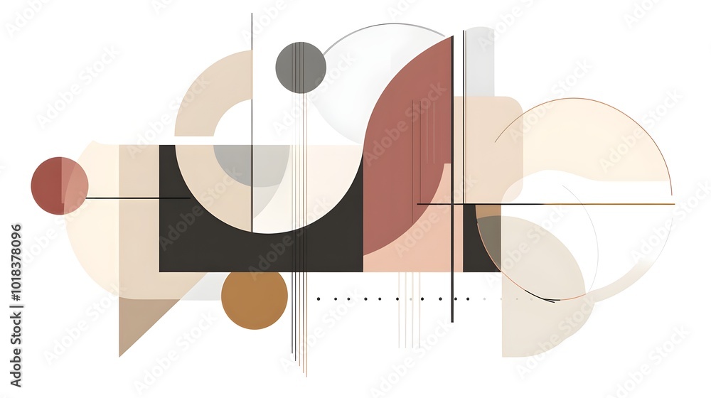 Poster abstract geometric shapes background minimalist design elements