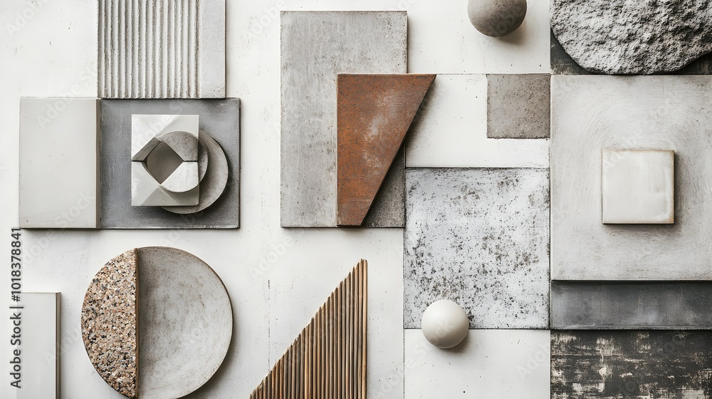 Poster abstract geometric shapes concrete texture pattern background