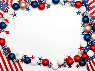 Obraz premium USA election patriotic background. US colors page frame. USA national colors ephemera. 