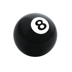 A black and white 8 ball representing the classic pool game ball  png background