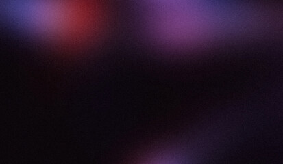 Elegant purple blue red color spots on dark grainy gradient texture backdrop design. Dark noisy bright color spots, glowing, noise, bright, template, banner, poster, copy space