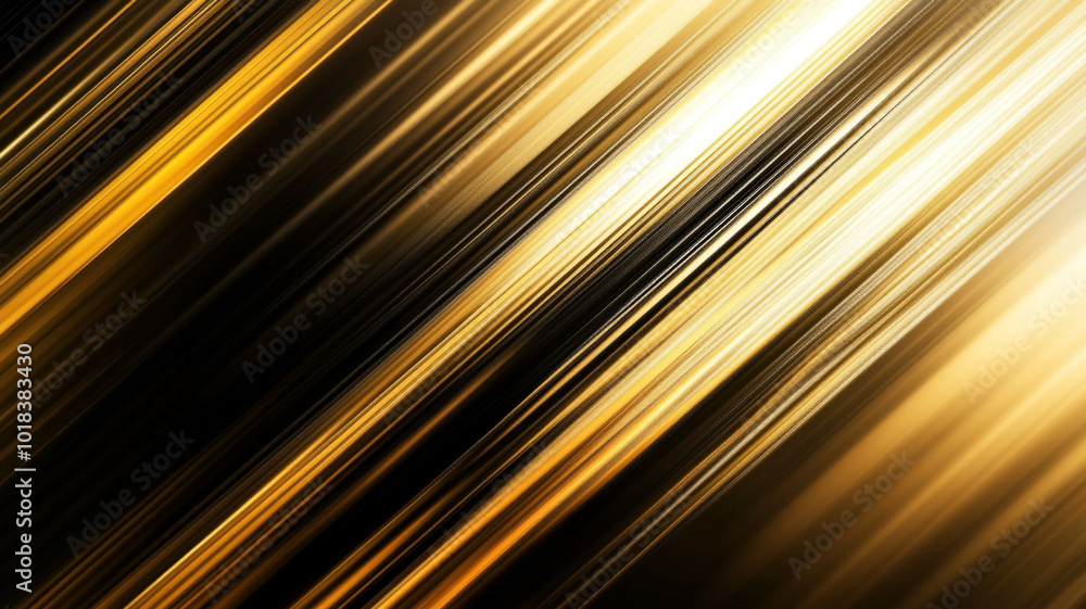 Poster abstract golden light streaks moving diagonally on a dark background creating a dynamic effect