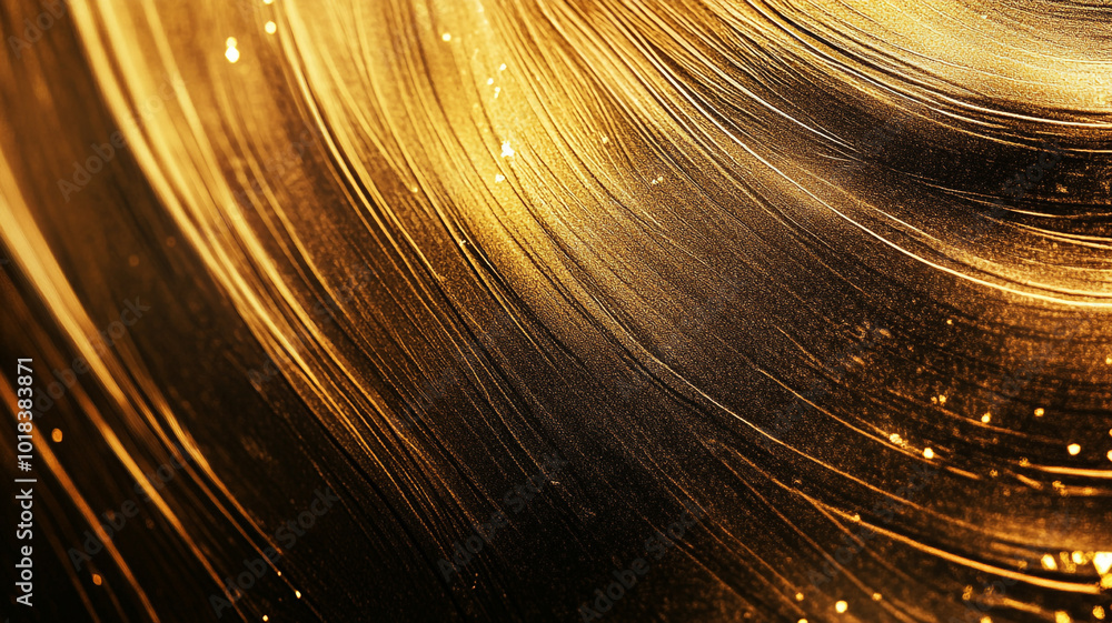 Aufkleber golden textured surface with subtle swirls illuminated by soft lighting in a close-up shot