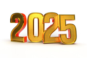 Happy new year 2024 golden 3d numbers with luxury text transparent background