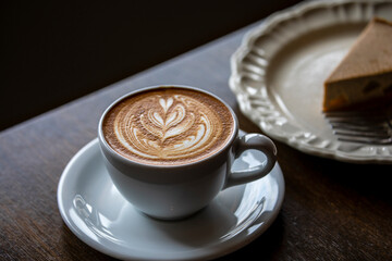 cup of coffee and dessert