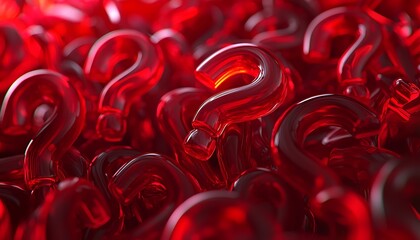 Stream of digital data featuring red question marks indicating search overload.