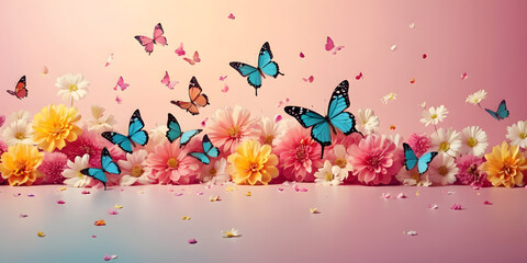 abstract background with butterflies