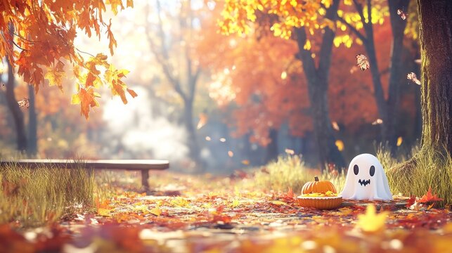 A spooky family picnic with ghost-shaped sandwiches pumpkin pie slices