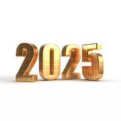 Happy new year 2024 golden 3d numbers with luxury text transparent background
