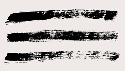 Brush strokes vector. Painted rectangles collection. Grunge long text boxes or textured backgrounds set.