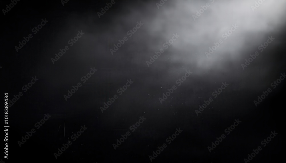 Poster Isolated Ray of Light Breaking Through Darkness and Mist, Creating a Mysterious and Ethereal Atmosphere