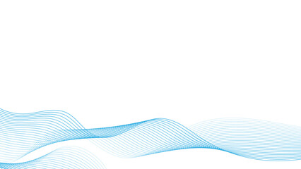 Abstract blue lines creating wavy pattern on white background