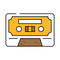 cassette tape retro music line icon vector. cassette tape retro music sign. isolated symbol illustration