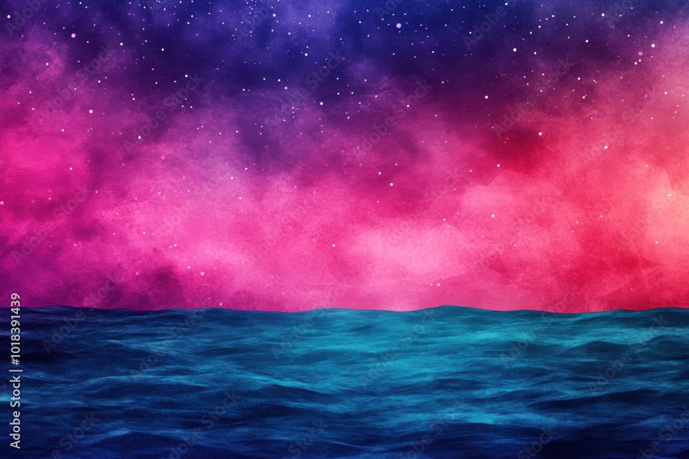 Aufkleber a vibrant abstract image of a colored sky merging with ocean waves, creating a dreamy and surreal at