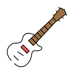 electric guitar retro music line icon vector. electric guitar retro music sign. isolated symbol illustration