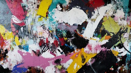 Fototapeta premium Abstract Expressionist Painting with Bold Colors and Dynamic Strokes