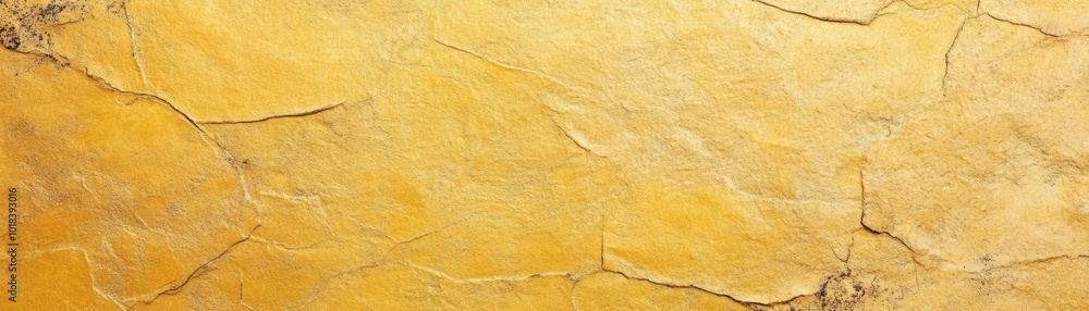 Poster a close-up of a textured golden wall, showcasing intricate cracks and patterns that add depth and ch