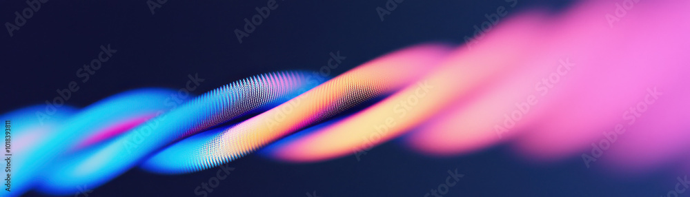 Poster a vibrant, abstract image featuring colorful streaks of light twisting and blending, creating a dyna
