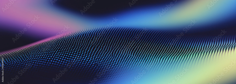 Poster vibrant abstract wave with colorful gradients, showcasing a dynamic blend of light and shadow for mo