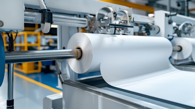 Polygraphy and Printing Press: A detailed image of an industrial printing press in action