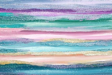 Rainbow Colored Heart Painting with Multicolor Brush Strokes - Vibrant Gradient Background Vector Illustration