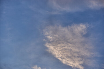 White clouds on blue sky background in the sunny afternoon