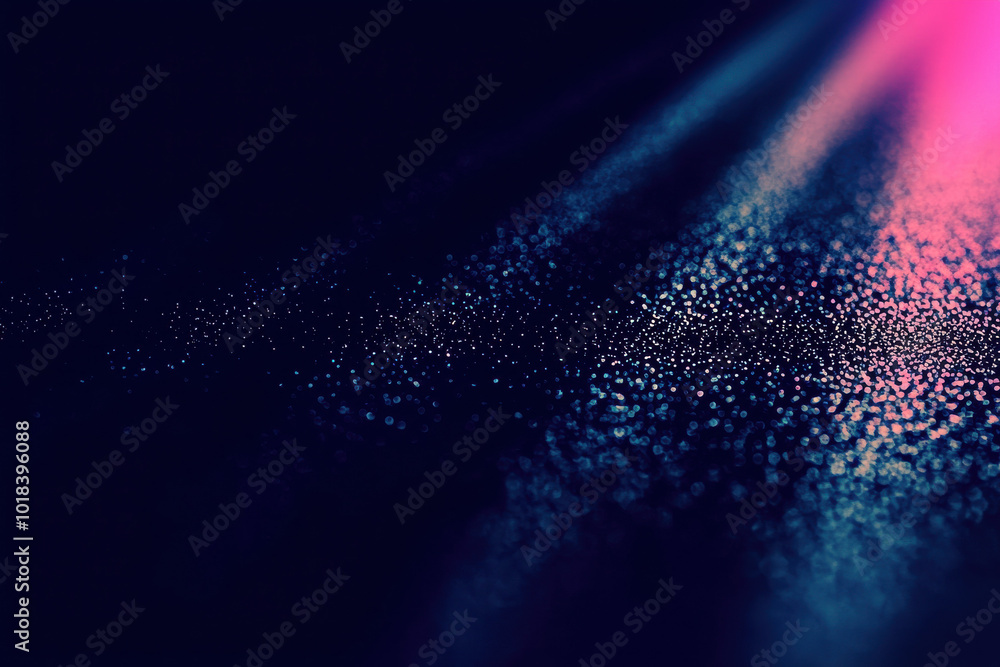 Poster an abstract image showcasing vibrant light rays and sparkling particles against a dark background, c