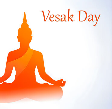 Digital art poster for the celebration of the international day of Buddha