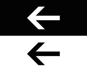 Simple black and white arrow isolated on black and white background