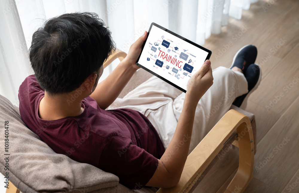 Poster e-learning website with sofware for student to study online on the internet network snugly