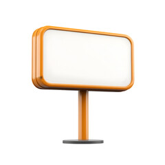 Fototapeta premium Empty signboard with orange outline transparent background