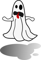 isolated ghost with shadow