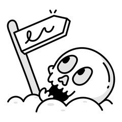 Horror signboard icon in drawing style

