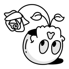 A drawing style icon of a gothic skull 

