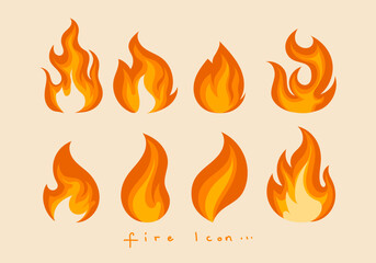 Set of fire border, fire flames, blaze icon, sign and symbol vector illustration. Hot light effect element design.