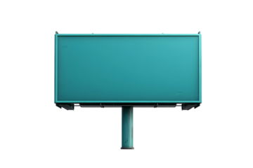 Blank billboard with turquoise background transparent background