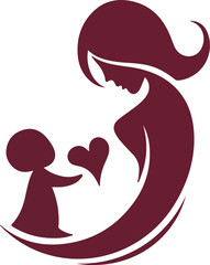 Mother logo icon vector art and illustration