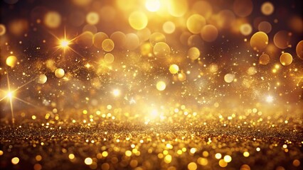 Golden light particles with bokeh effect for festive backgrounds and celebration themes