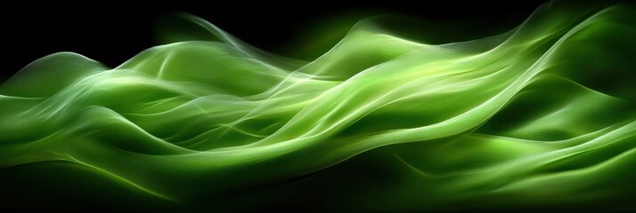 Obraz premium Abstract Green Wave Pattern With Subtle Lines and Gentle Curves