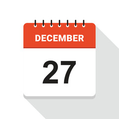 December 27 Calendar Date icon
