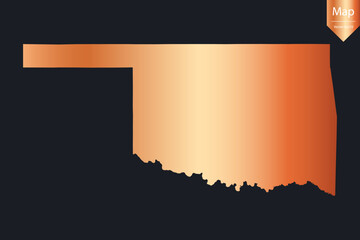 Abstract - High Detailed Copper Map of Oklahoma. Vector illustration eps10.	
