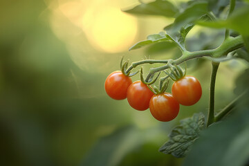 close up of Mini-Cherry vine tomato, full frame, food advertising