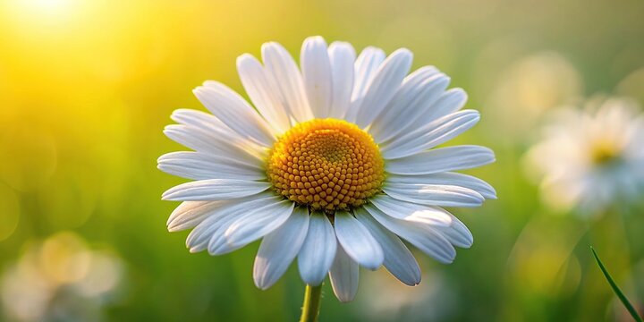 Blooming daisy flower with nectar close up