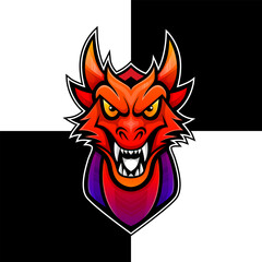dragon e sport logo design vector