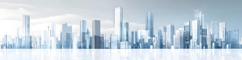 Futuristic Asymmetrical Skyline in Soft Hues