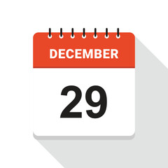 December 29 Calendar Date icon