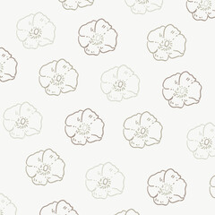 レトロなポピーの線の背景イラスト73